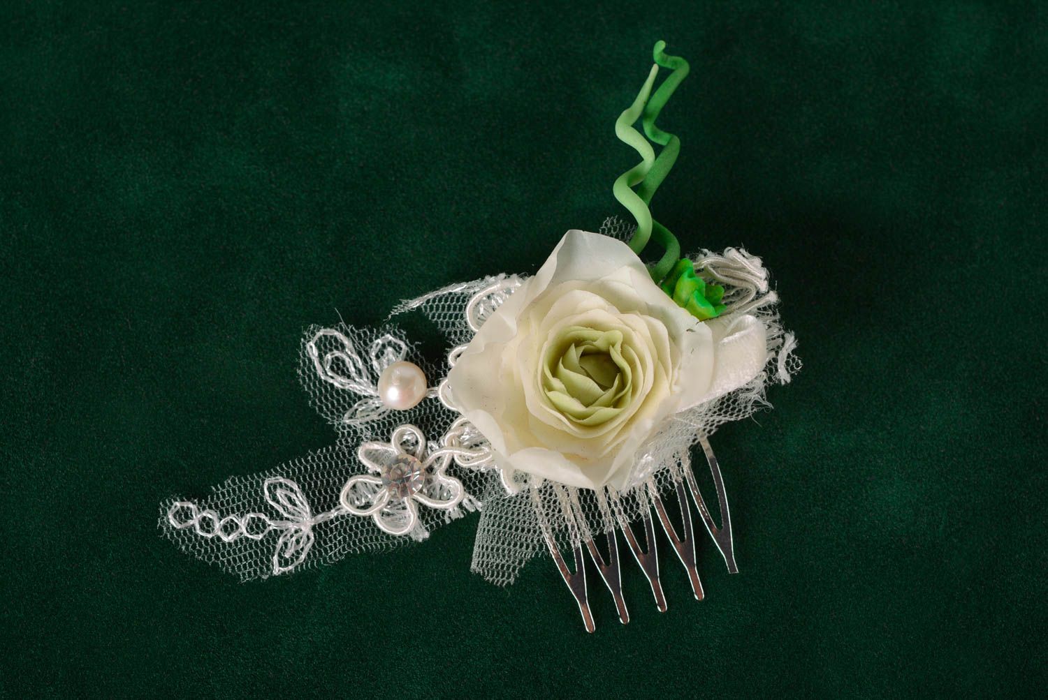 Handmade Haarschmuck Kamm Haarspange Blume Friseur Kamm Damen Modeschmuck foto 1