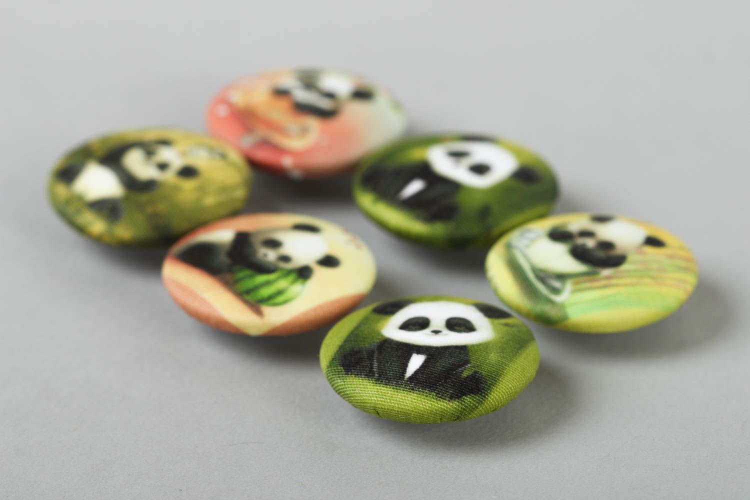 Botones bonitos artesanales accesorios de ropa botones para manualidades Pandas foto 3