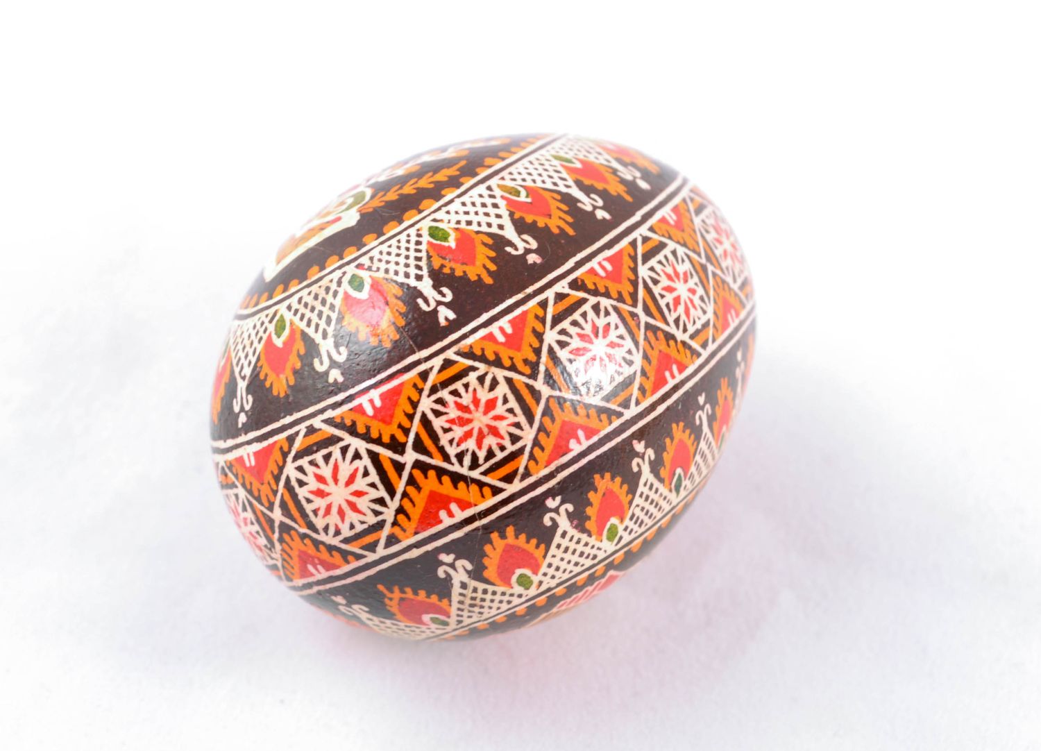Painted Easter egg with the image of church and candle photo 5