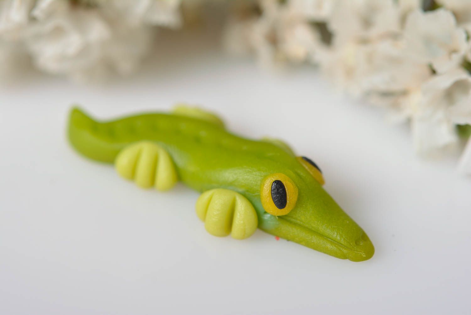 Фигурка из пластики хэнд мэйд полимерная глина фигурка декор для дома Крокодил фото 4