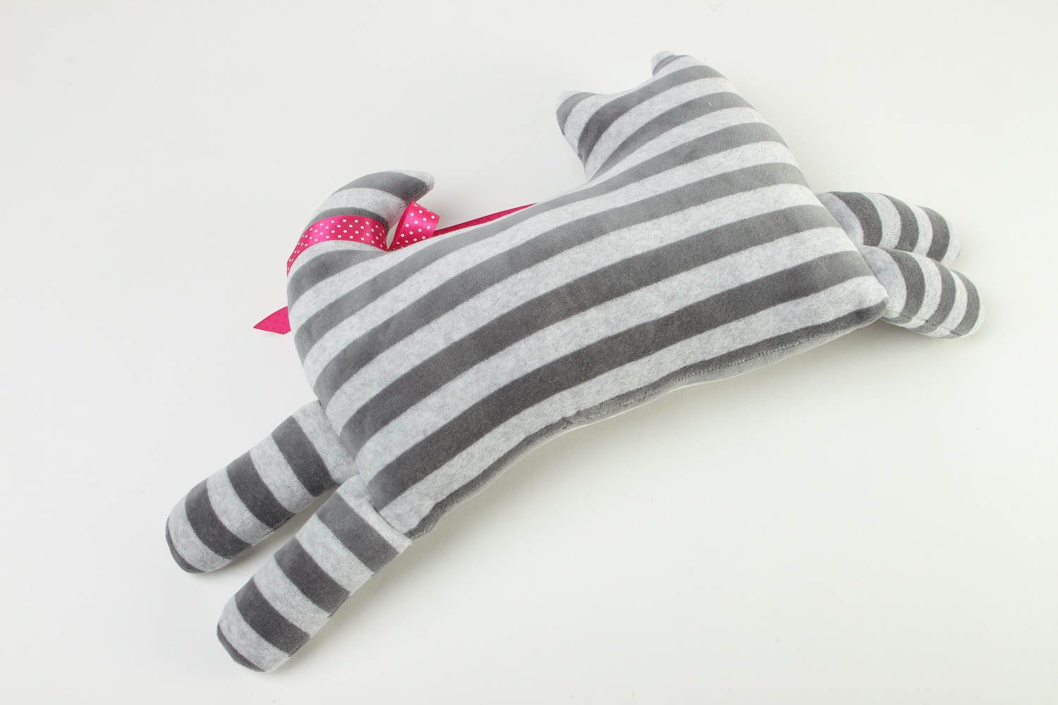 Подушка кот ручной работы подушка-игрушка мягкая игрушка-подушка полосатый кот фото 4