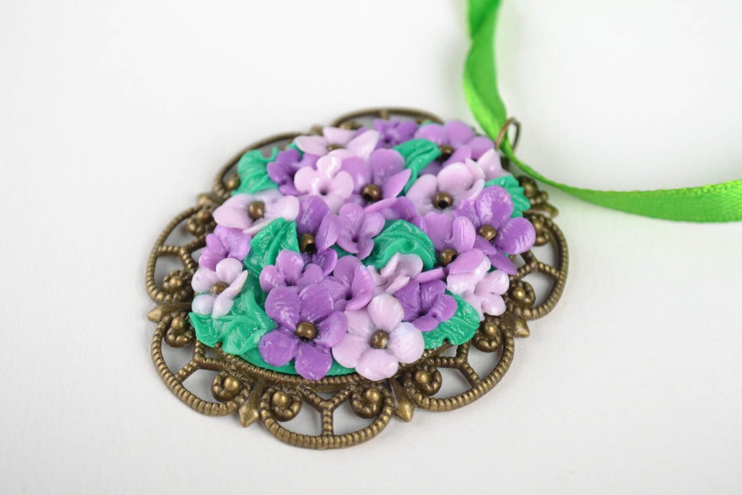 Necklace handmade pendant polymer clay necklace designer accessories for woman photo 3