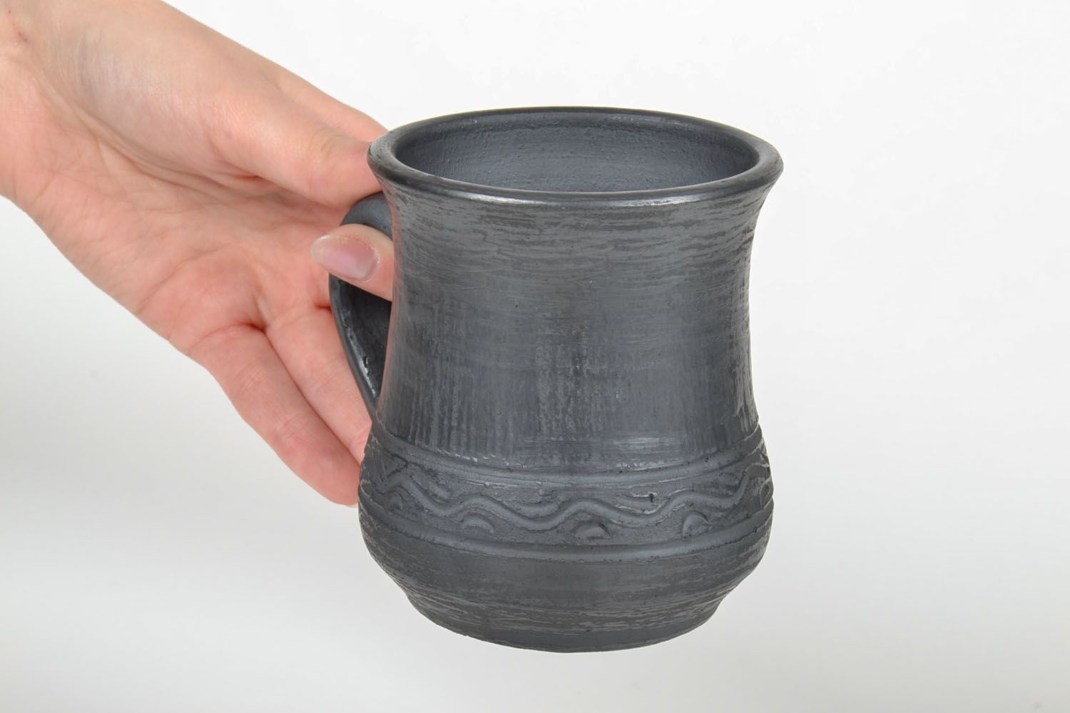 Boccale in ceramica decorativo fatto a mano calice in argilla utensili da cucina foto 5