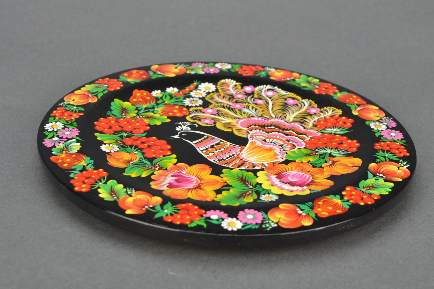 Decorative plate for shelf Petrikov painting photo 4