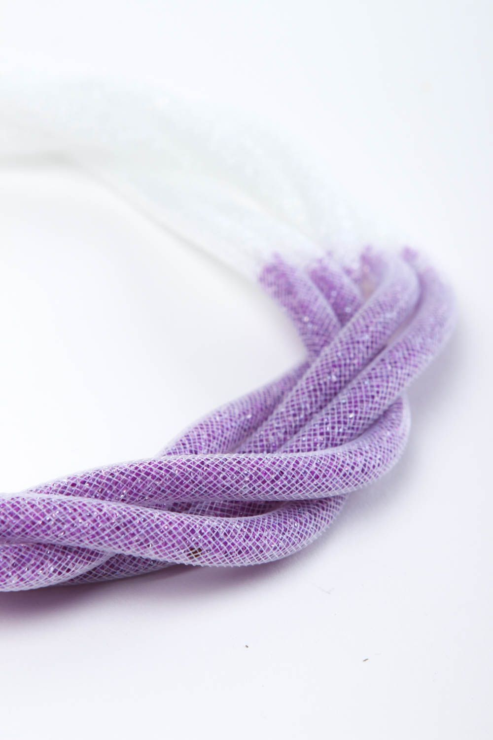 Collier tendance Bijou fait main perles de rocaille blanc-violet Cadeau femme photo 3