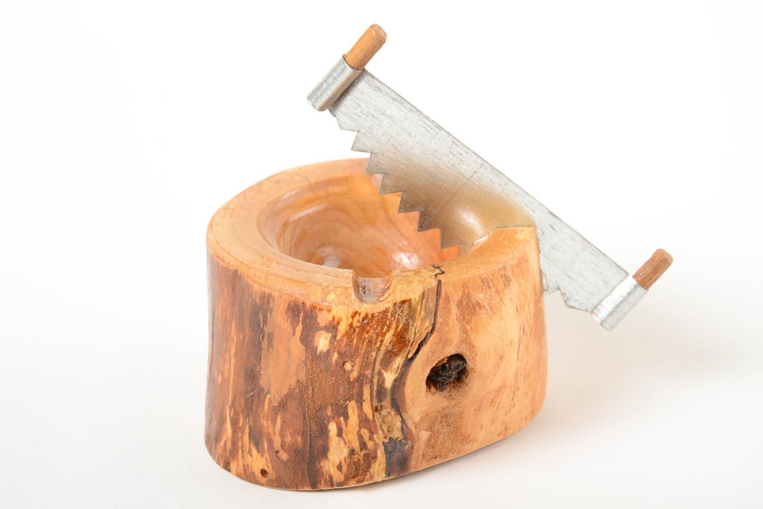 Handmade Zigarren Aschenbecher Aschenbecher Holz Geschenk für Mann öko rein foto 4