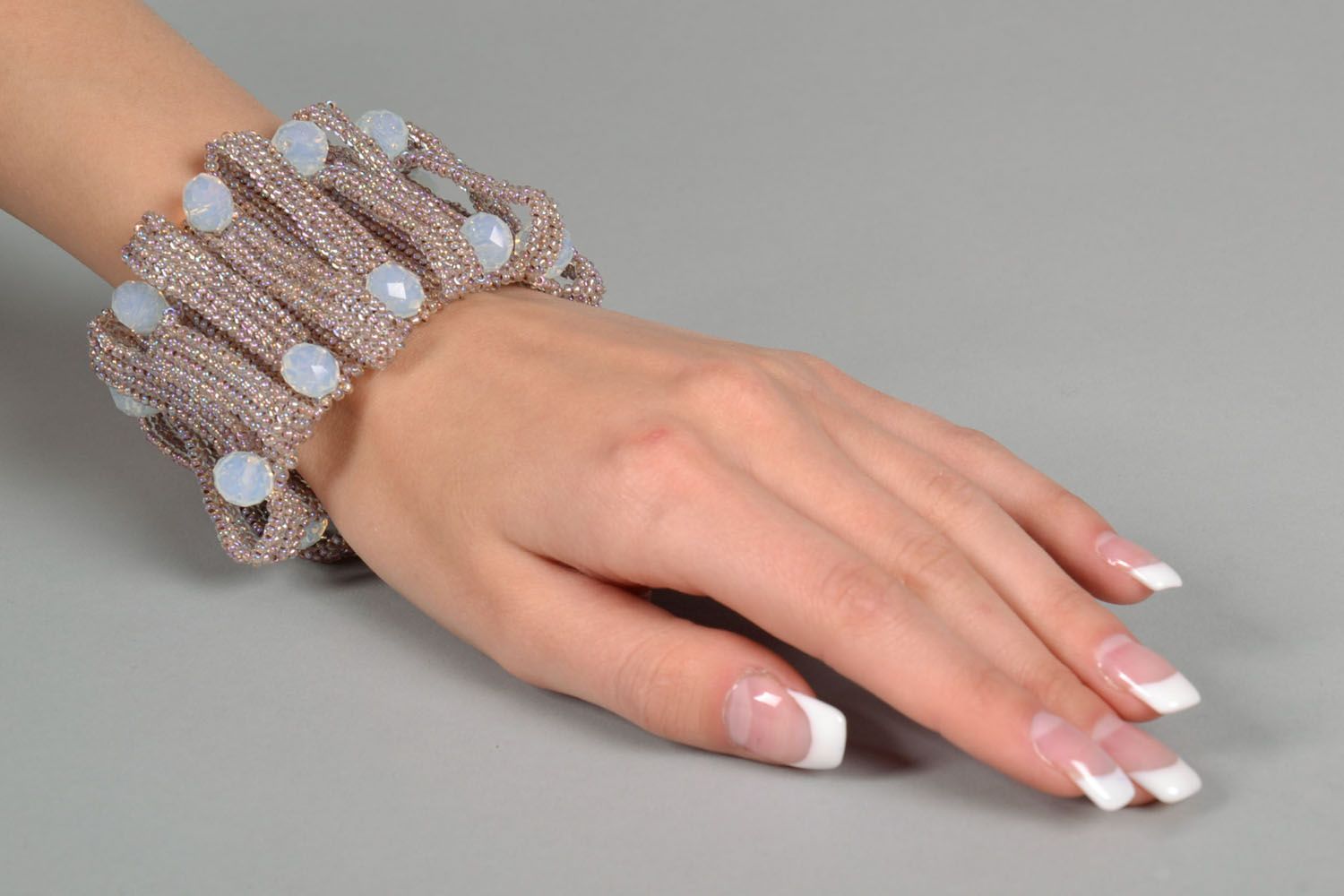 Bracelet large avec perles à facettes  photo 5