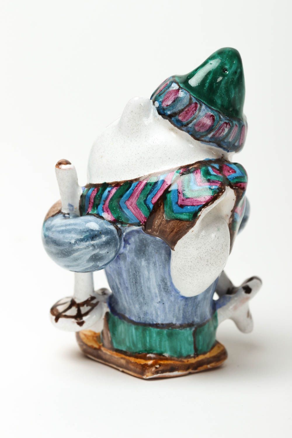 Figura de gato con esquí figura artesanal decoración de interior regalo original foto 4