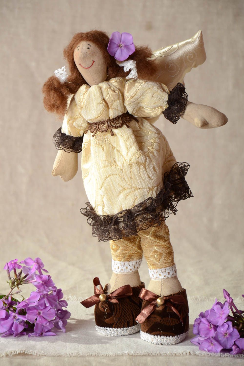 Интерьерная авторская тканевая кукла ручной работы Ангел семейного уюта  фото 1