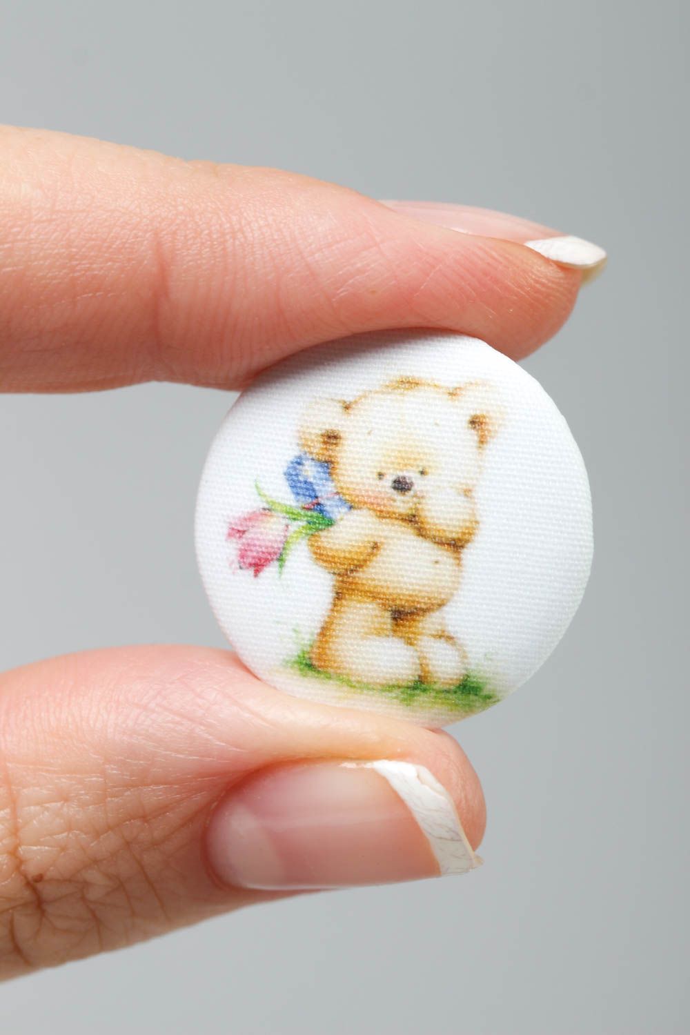 Beautiful handmade fabric button art materials needlework supplies gift ideas photo 5