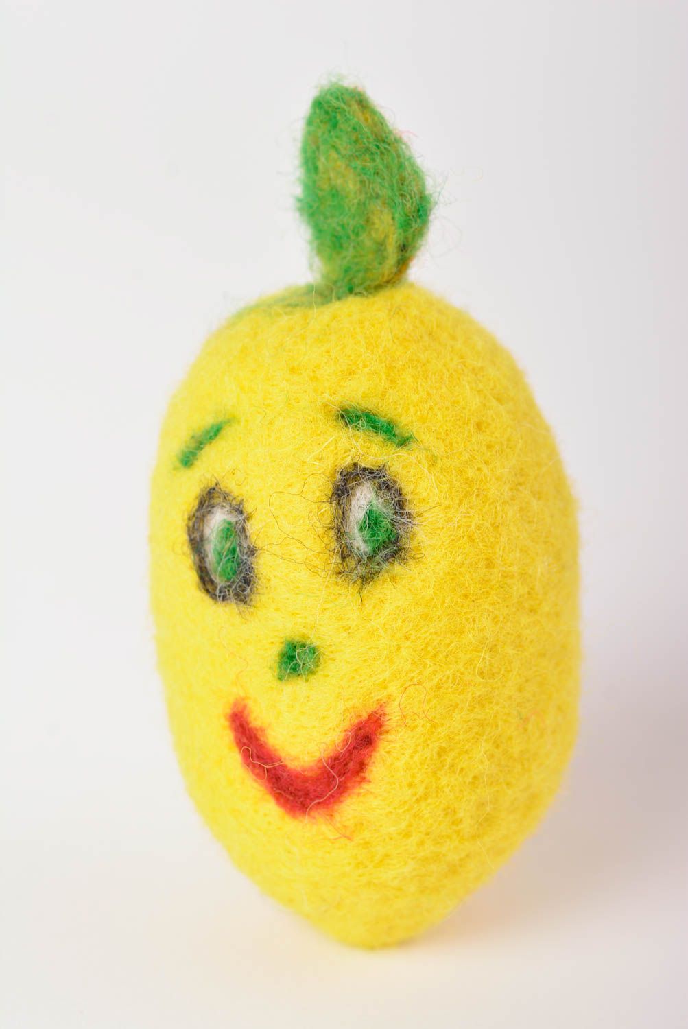 Handmade schönes Spielzeug Haus Dekoration originelles Geschenk Zitrone gefilzt foto 1