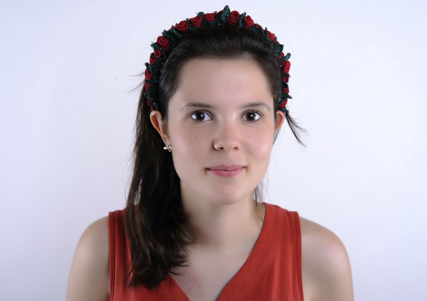 Textile Headband with Handmade Flowers photo 3