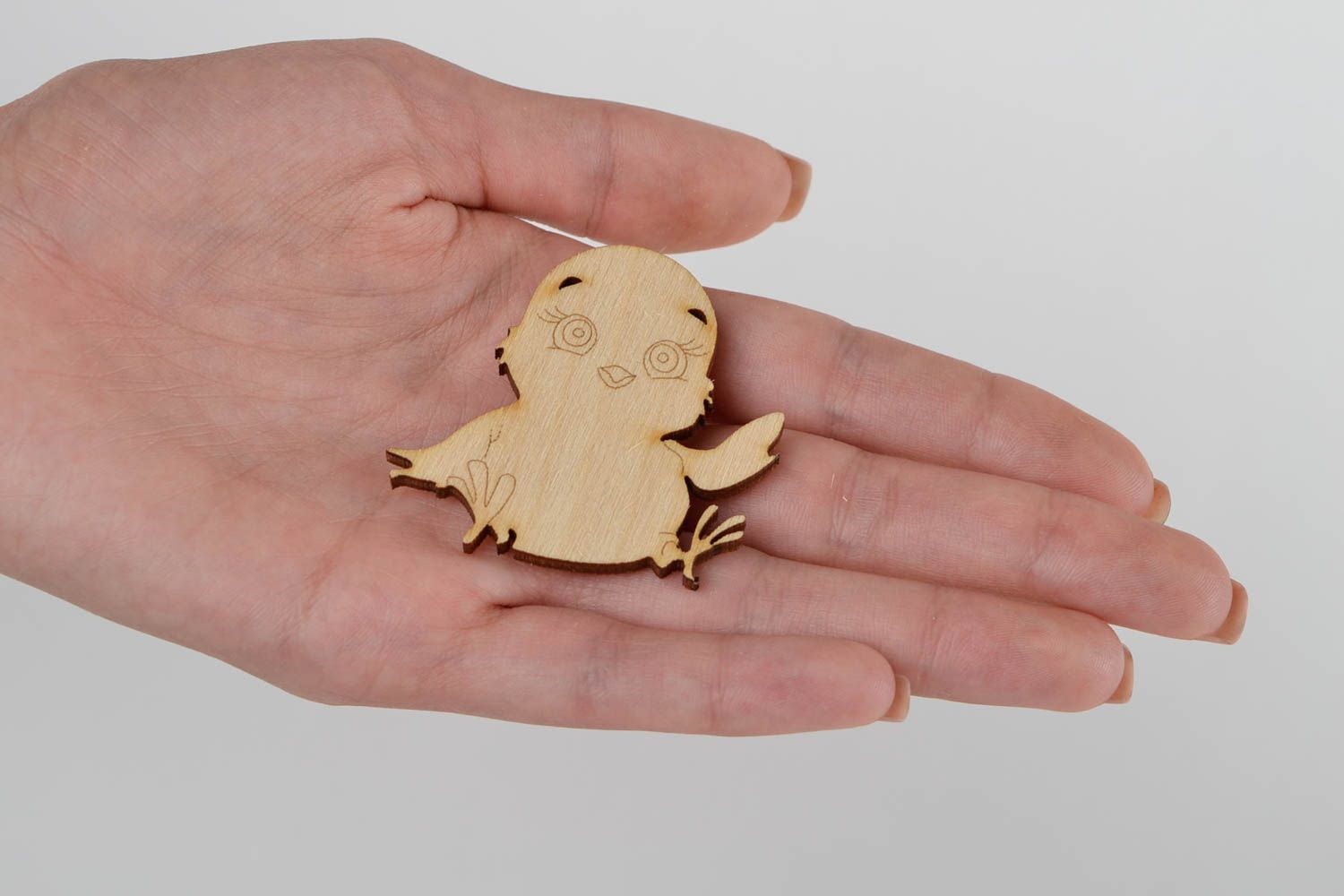 Handmade Figur zum Bemalen Holz Rohling Miniatur Figur Küken hübsch lustig foto 2
