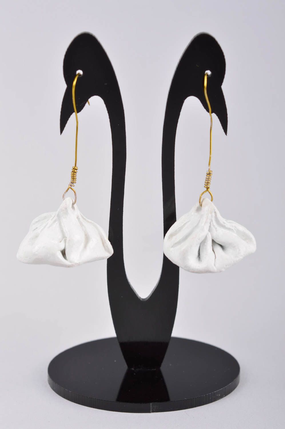 Schmuck aus Keramik handmade Ohrschmuck Damen weiße Ohrringe für Damen foto 2