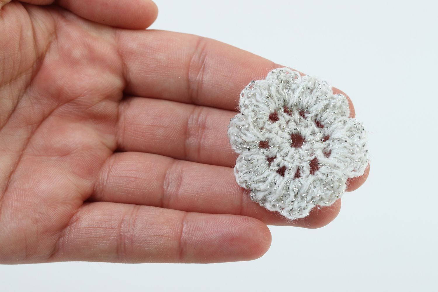 Handmade crochet flower art materials jewelry making supplies gift ideas photo 5