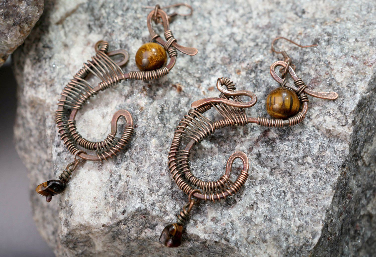 Earrings with tiger's eye Secrets of the East photo 4