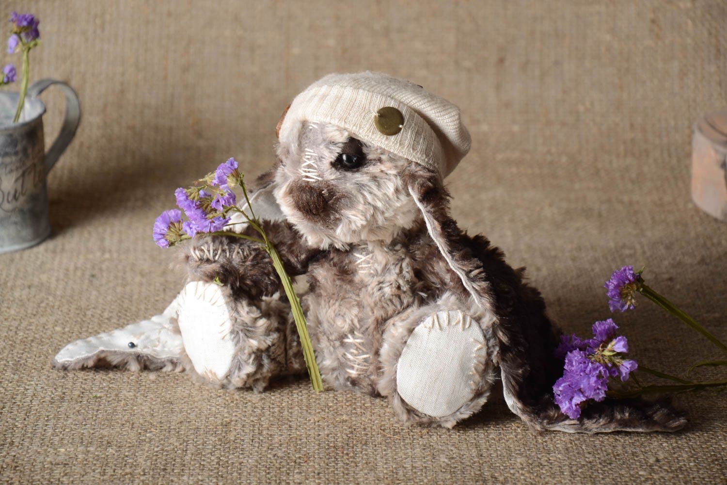 Игрушка заяц ручной работы авторская игрушка стильный подарок на новоселье фото 1