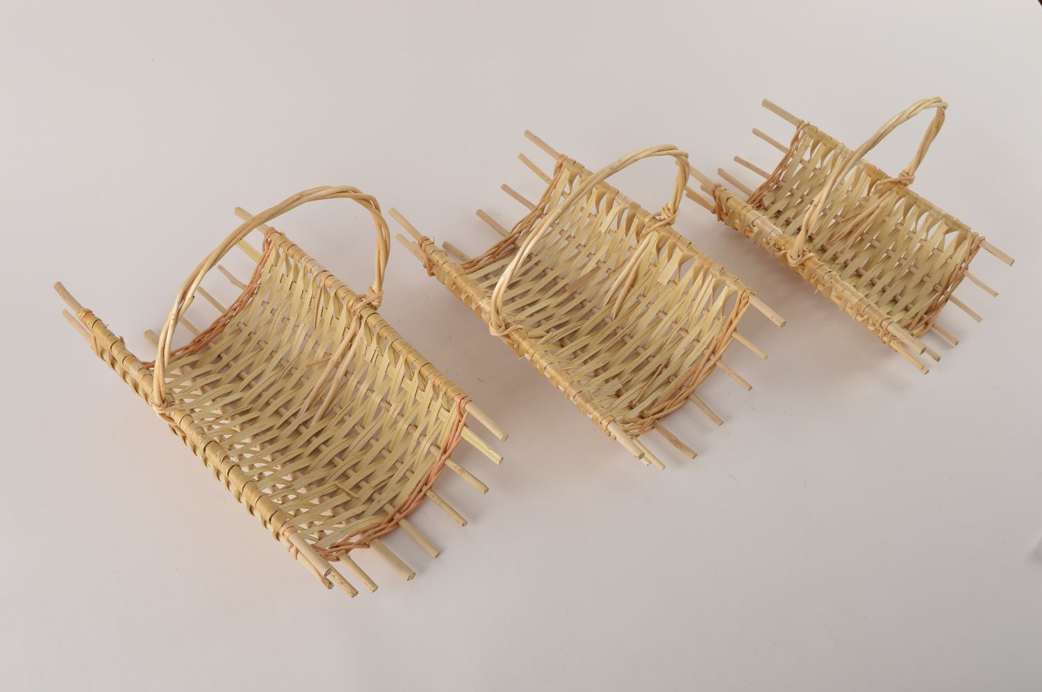 Плетеные корзины хэнд мэйд изделия из лозы подарки женщинам 3 корзины набор фото 2