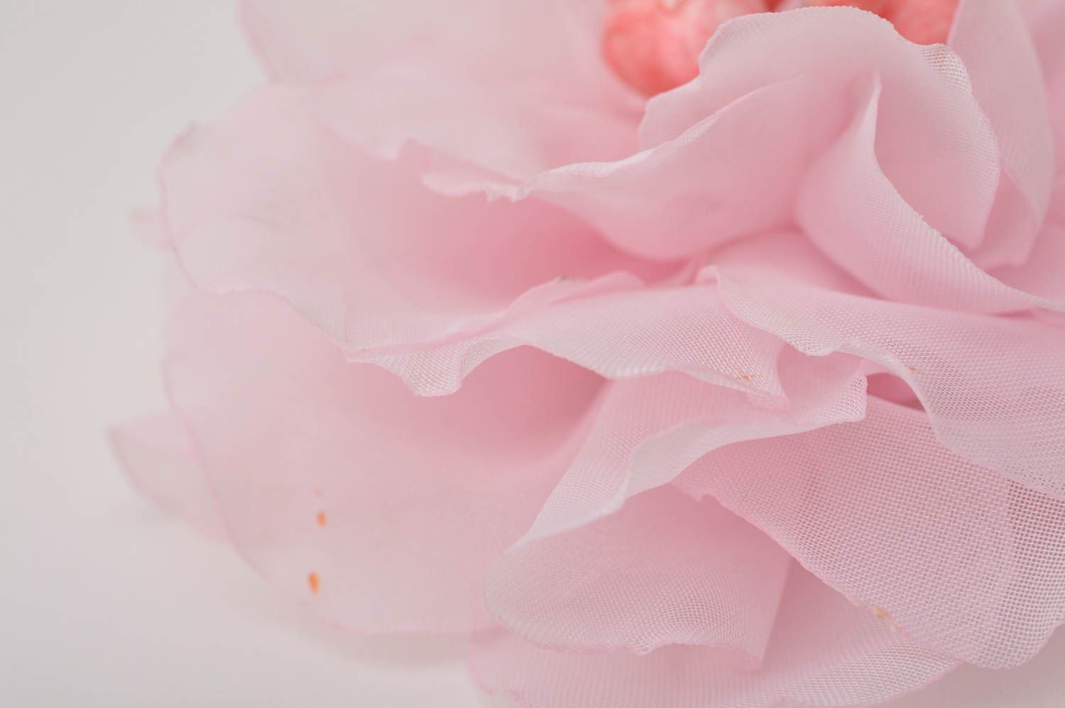Broche Barrette fleur en satin rose faite main grande Cadeau pour femme photo 3
