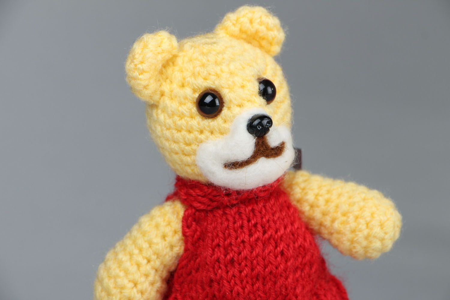 Crocheted soft toy Bear in Red Dress photo 2