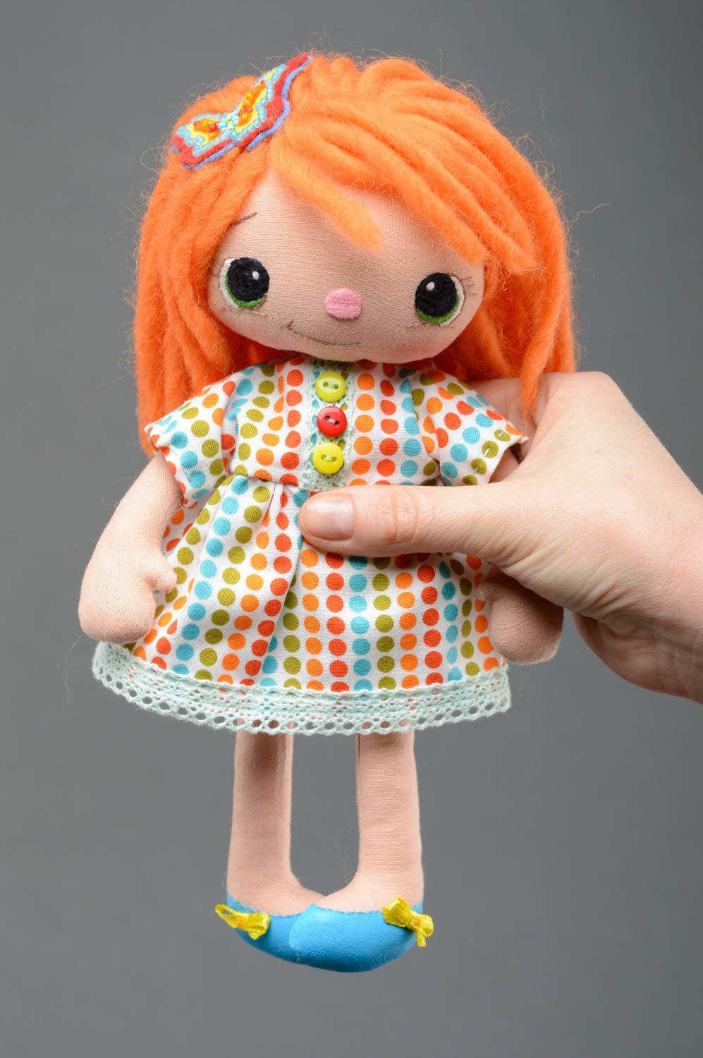 Cotton and satin fabric doll for girl photo 3