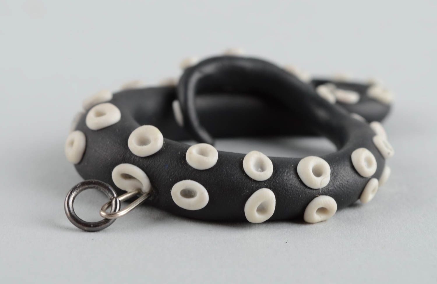 Unusual handmade polymer clay pendant plastic neck pendant designer jewelry photo 4