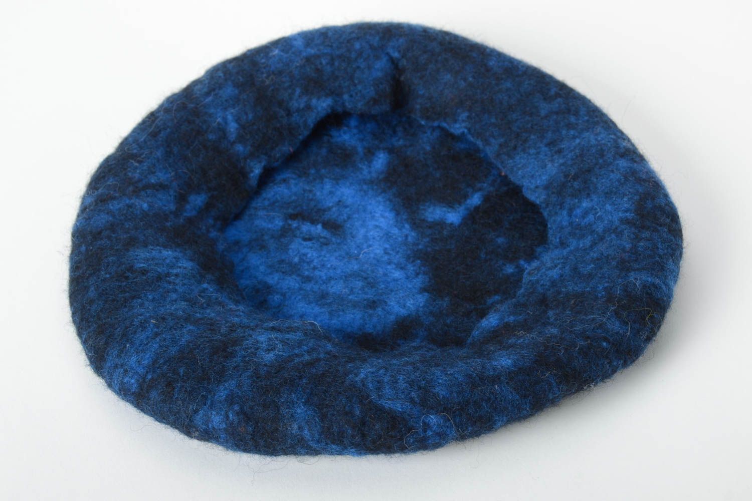 Handmade wool felted hat unique winter woolen beret unique designer headwear photo 3