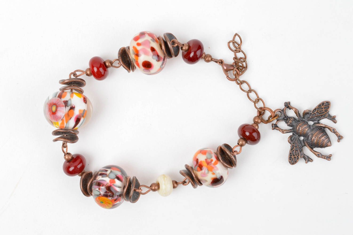 Srylish handmade glass bead bracelet beaded bracelet glass art artisan jewelry photo 3