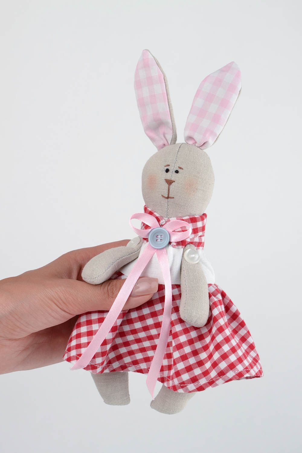 Игрушка заяц авторская игрушка ручной работы в платье стильный подарок подруге фото 2