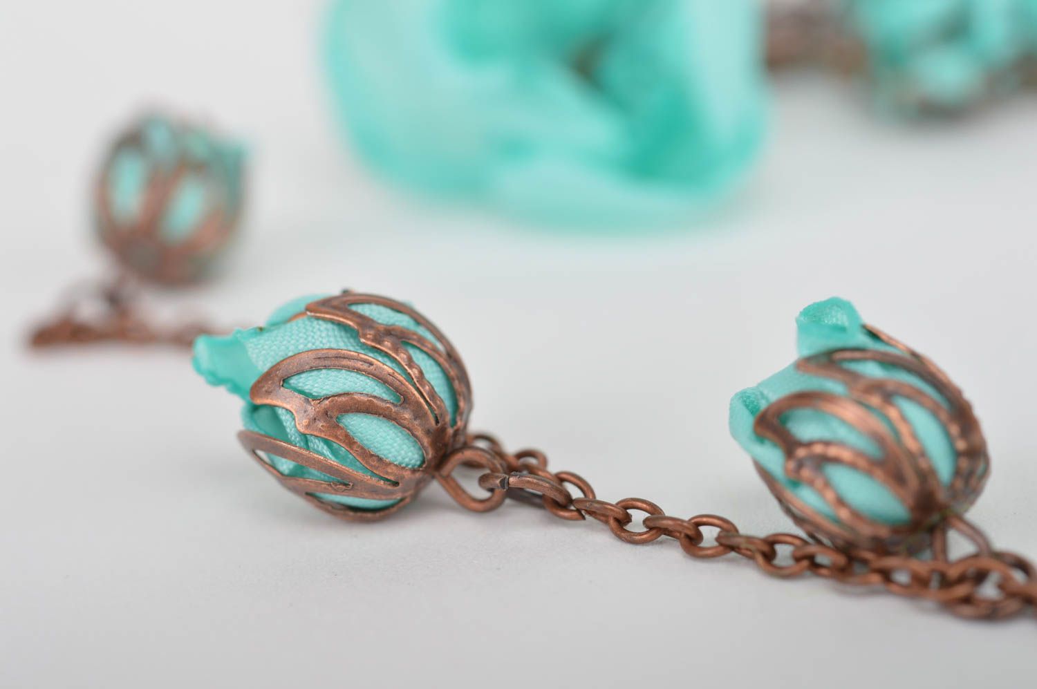 Designer metal earrings handmade earrings with pendants unusual gift for women photo 4
