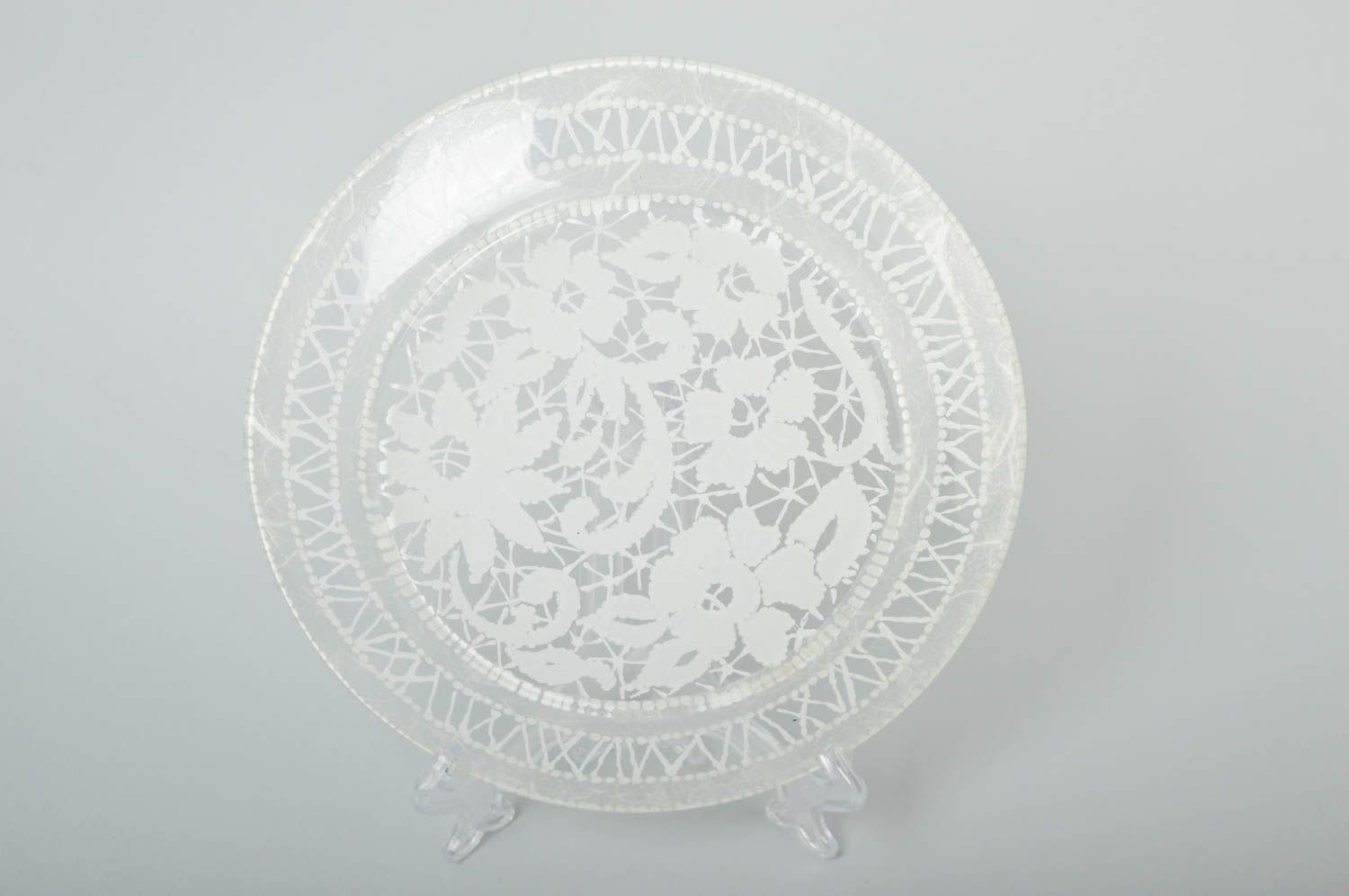 Подарочная тарелка ручной работы декор на стену посуда из стекла авторская фото 3