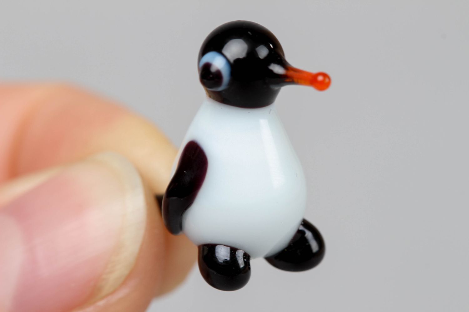 Figurine en verre au chalumeau Pingouin faite main photo 3
