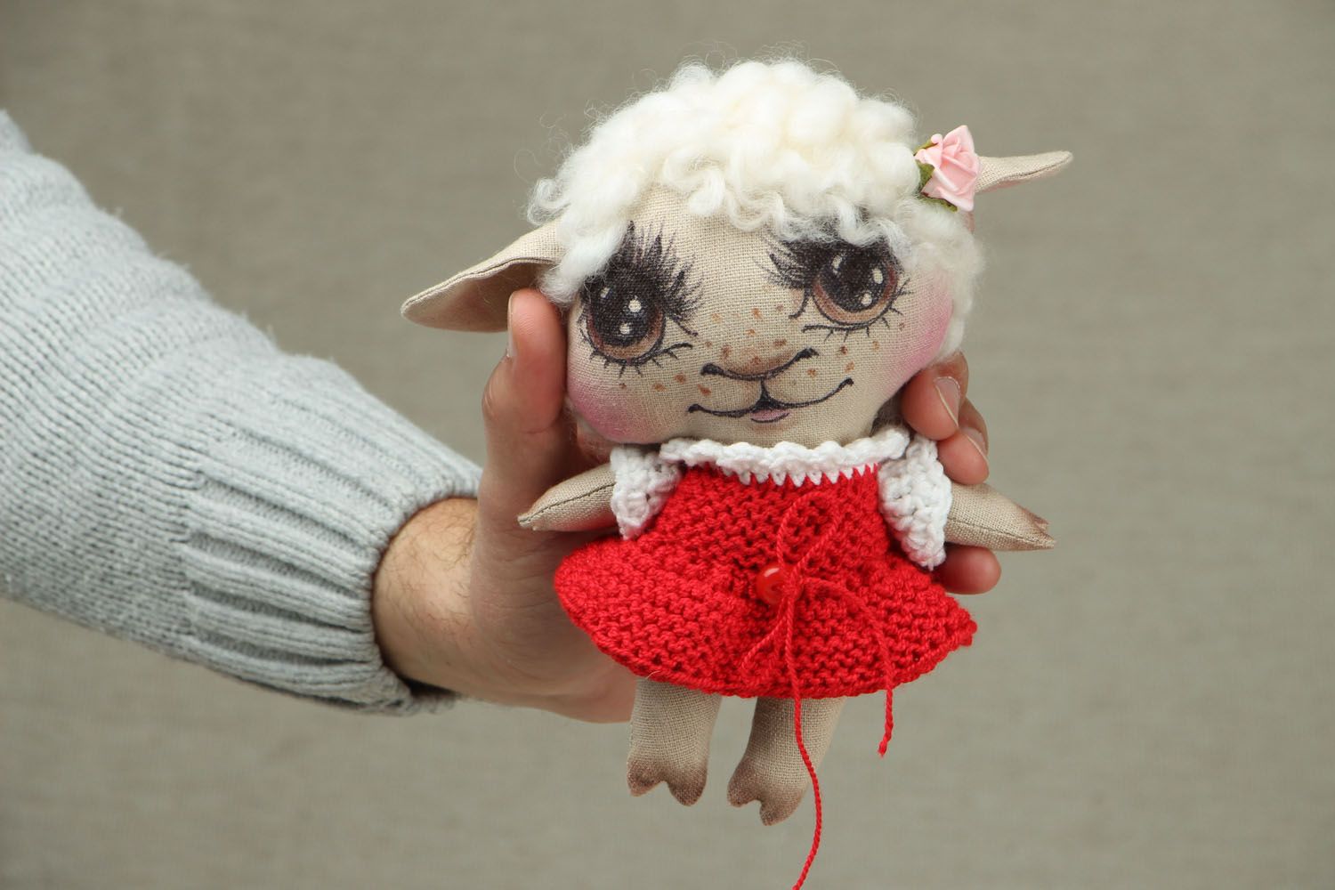 Текстильная игрушка овечка фото 4