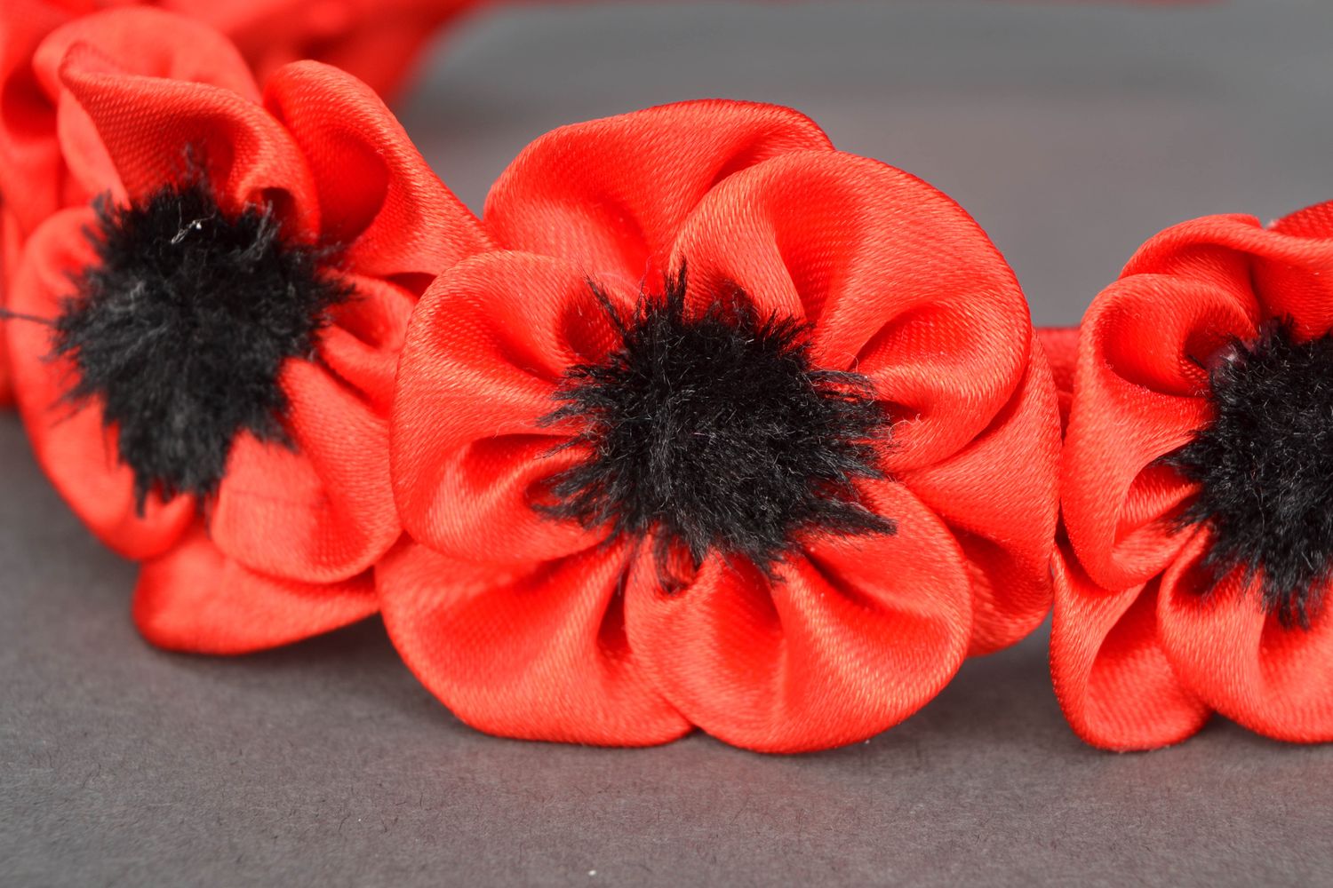 Floral headband Red Poppies photo 3
