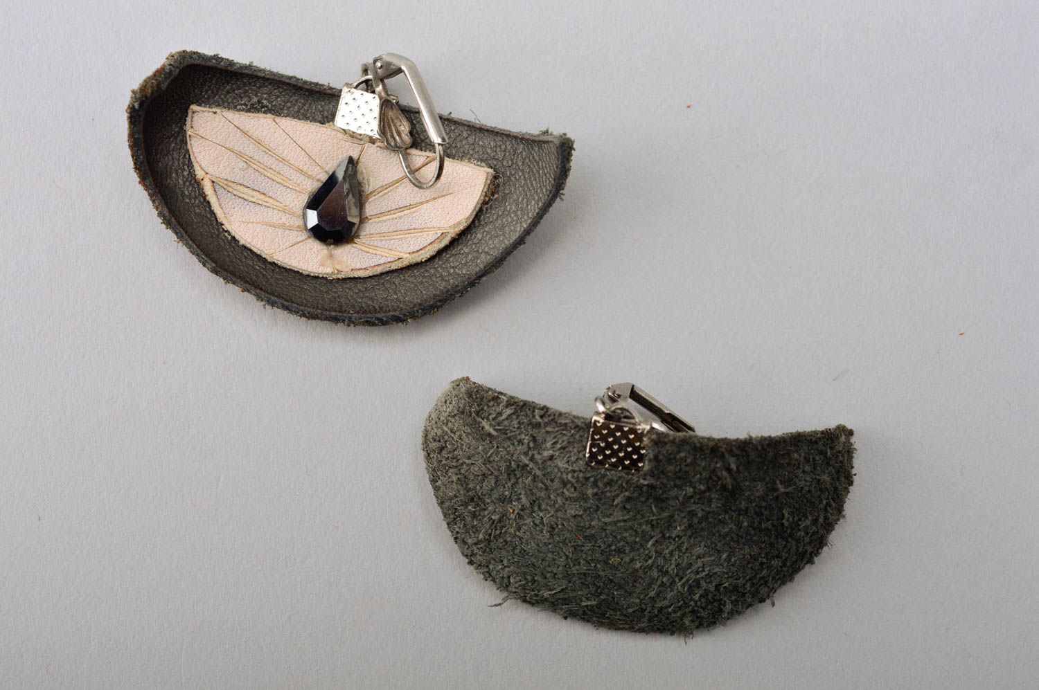 Handmade Ohrringe handgemachter Schmuck schöne Ohrringe aus Leder für Frauen foto 5