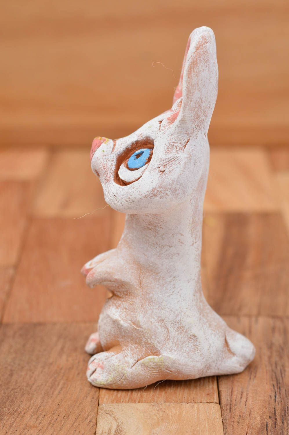Handmade ceramic statuette unusual animal figurine small clay souvenir photo 3