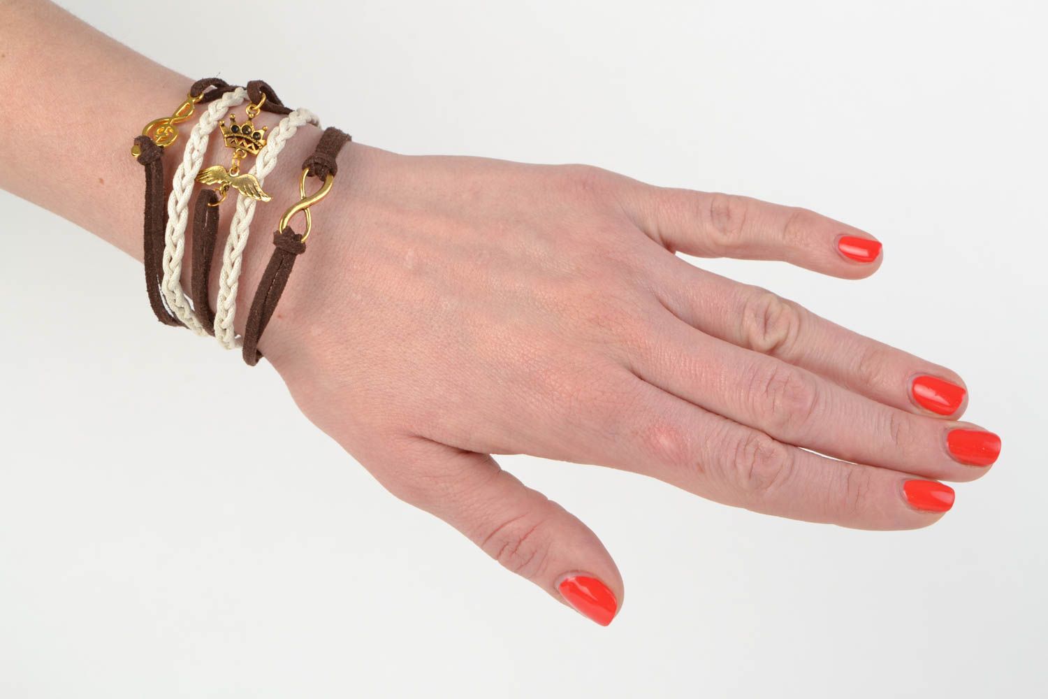 Bracelet en daim avec pendentifs fait main accessoire bijou pour femme photo 2