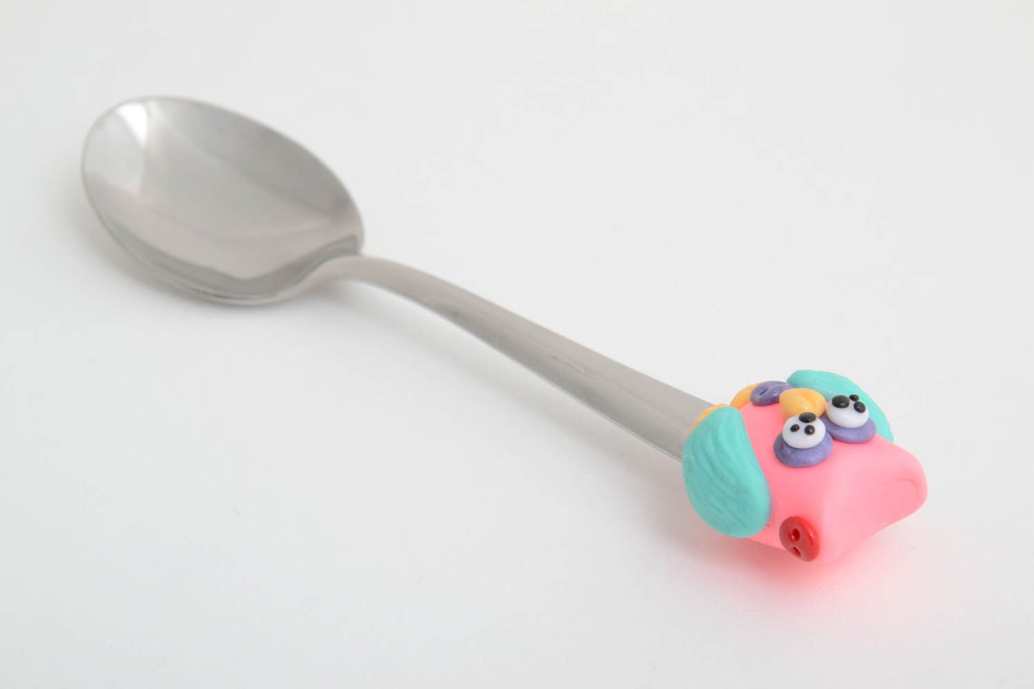 Tea spoon with polymer clay handmade cutlery stylish interior cutlery for kids photo 2