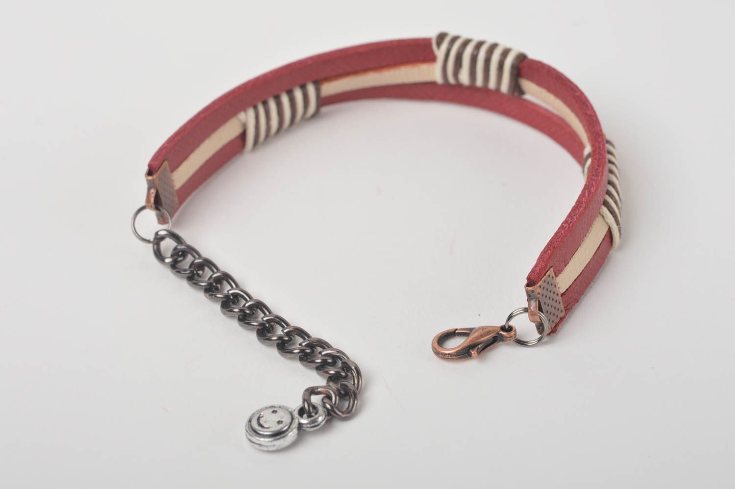 Stylish handmade leather bracelet leather goods wrist bracelet designs photo 5