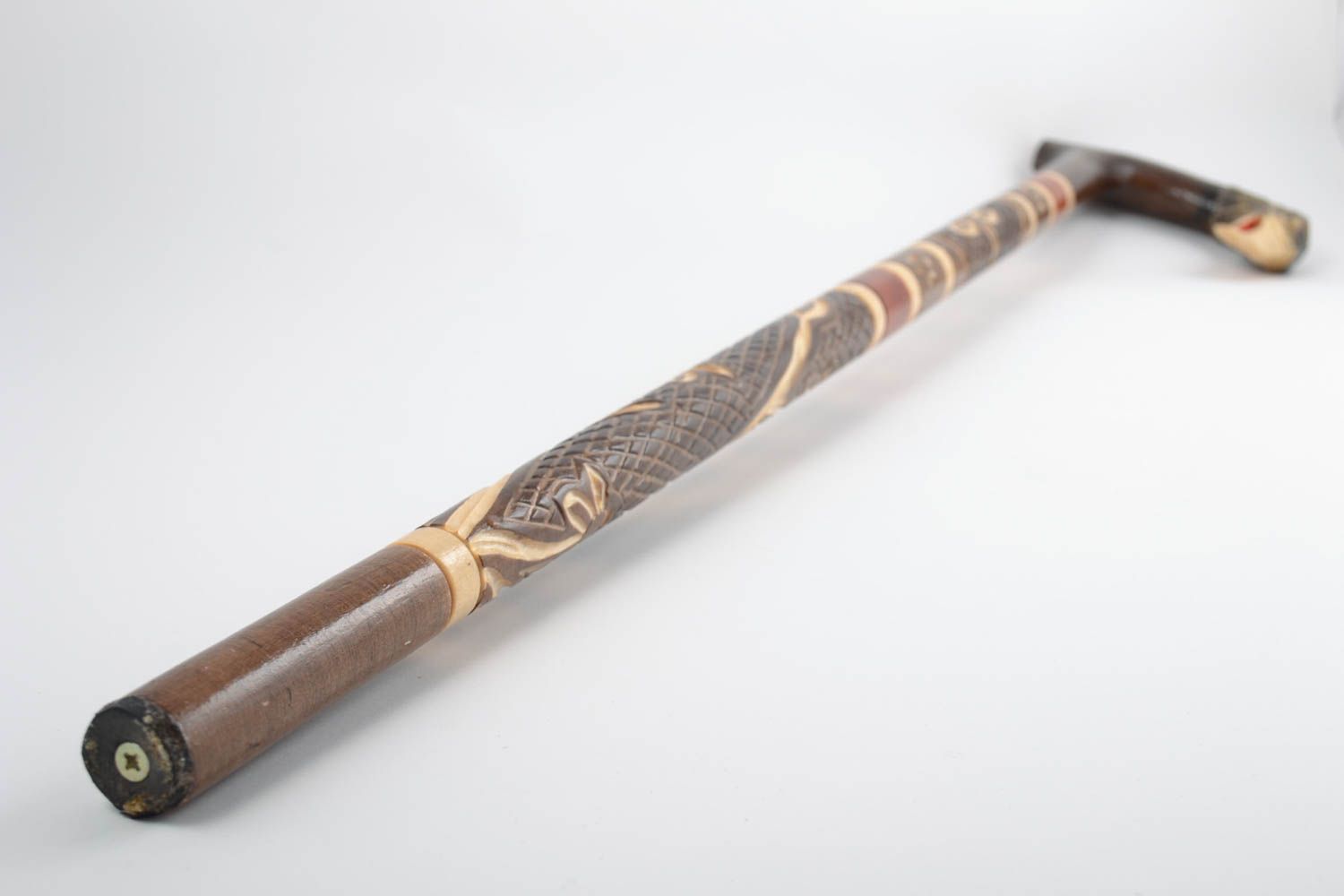 Handmade cane made of wood with knob in the form of eagle stylish walking stick photo 4