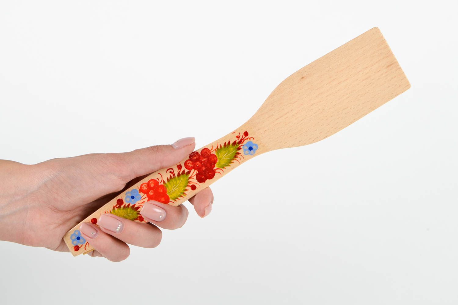Handmade designer kitchen utensils stylish wooden spatula painted spatula photo 2