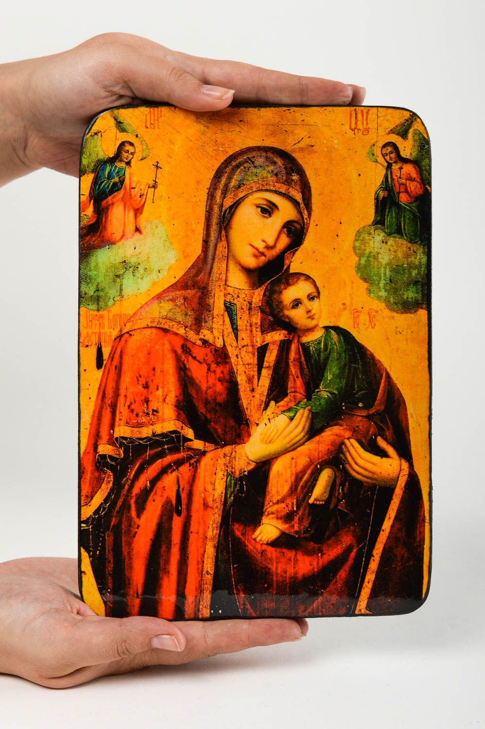 Икона ручной работы икона Богоматери Неустанной Помощи православная икона фото 5