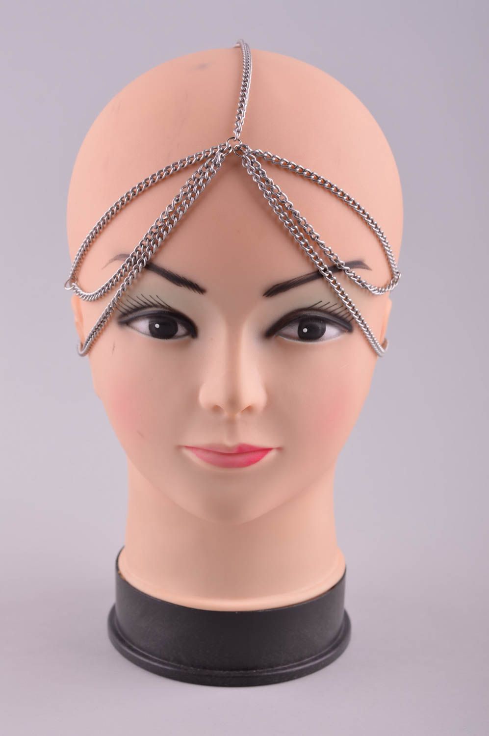 Handgefertigt Kopf Kette Damen Modeschmuck Haar Accessoire aus Metall schön foto 1
