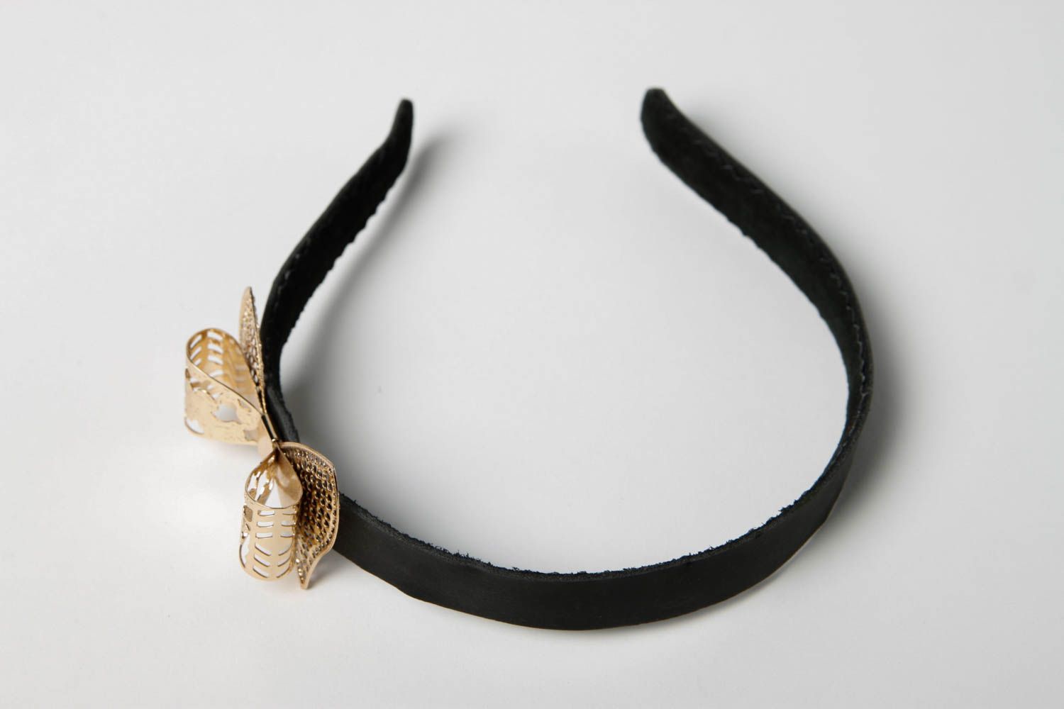 Handmade Geschenk für Mädchen Haar Reif Kopf Schmuck mit goldfarbener Schleife  foto 4