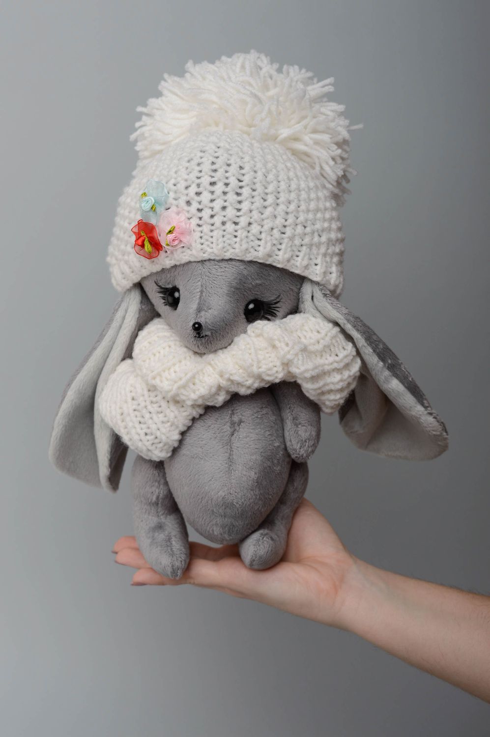 Handmade plush toy hare photo 4