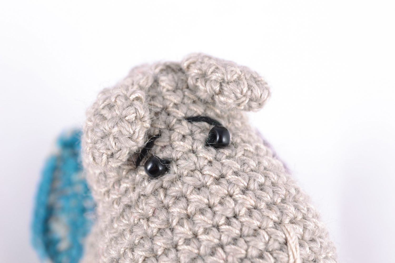 Jouet mou tricoté au crochet animal triste fait main petit cadeau pour enfant photo 3