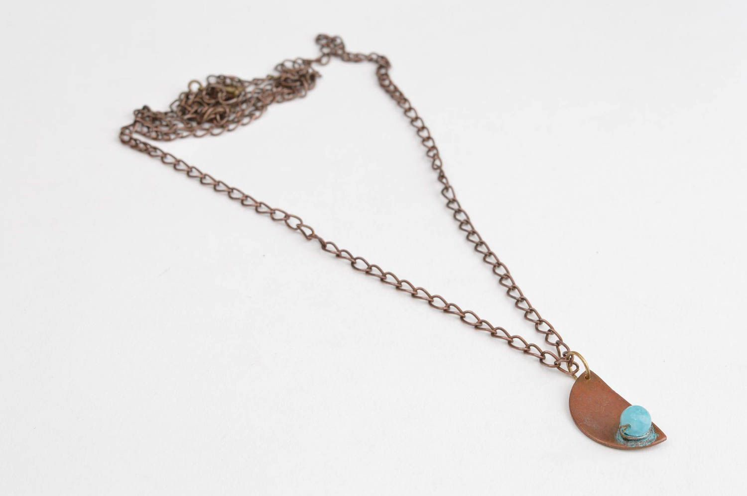 Colgante hecho a mano de cobre accesorio para mujer adorno para el cuello foto 3
