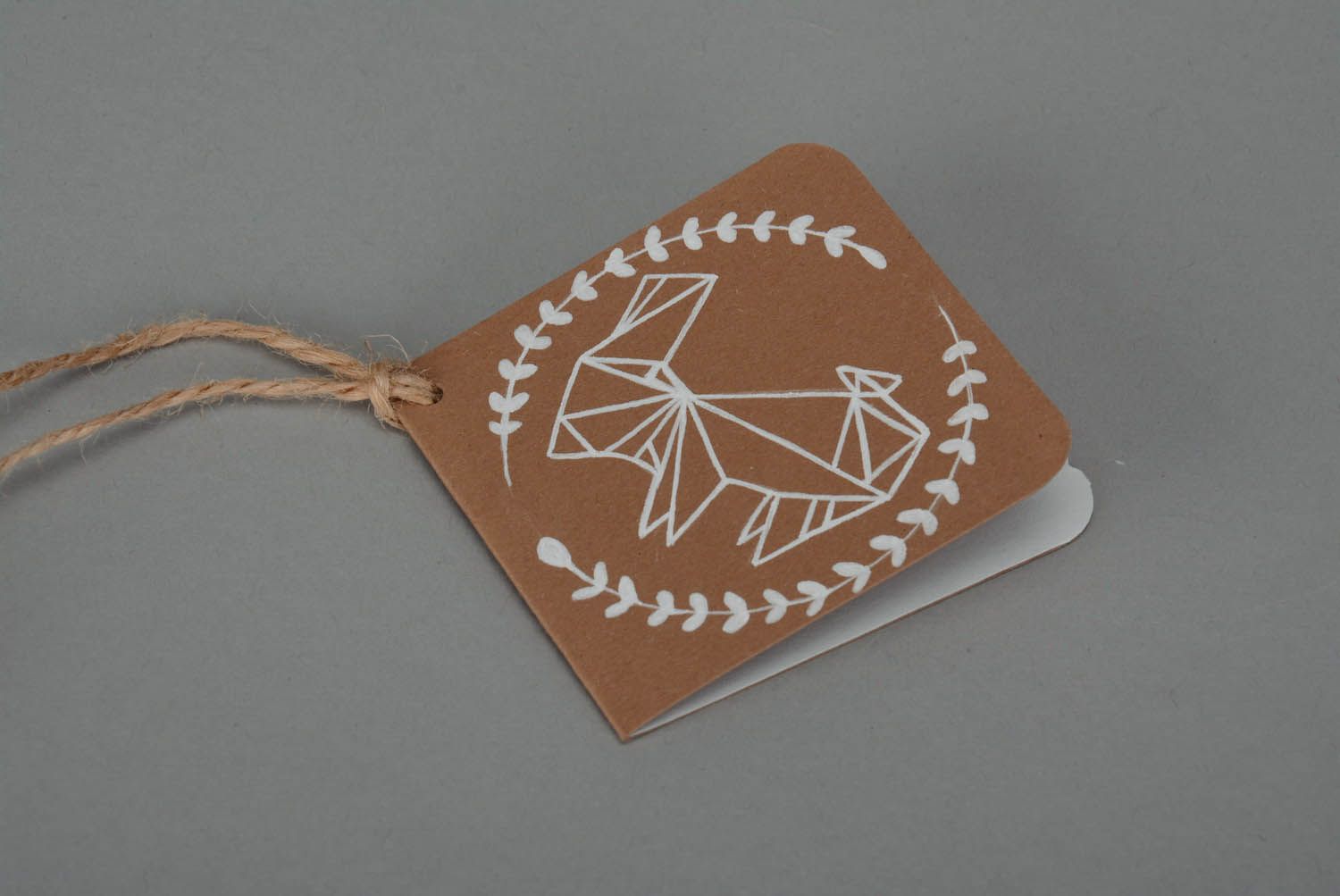 Carte de voeux faite main Lapin origami  photo 4