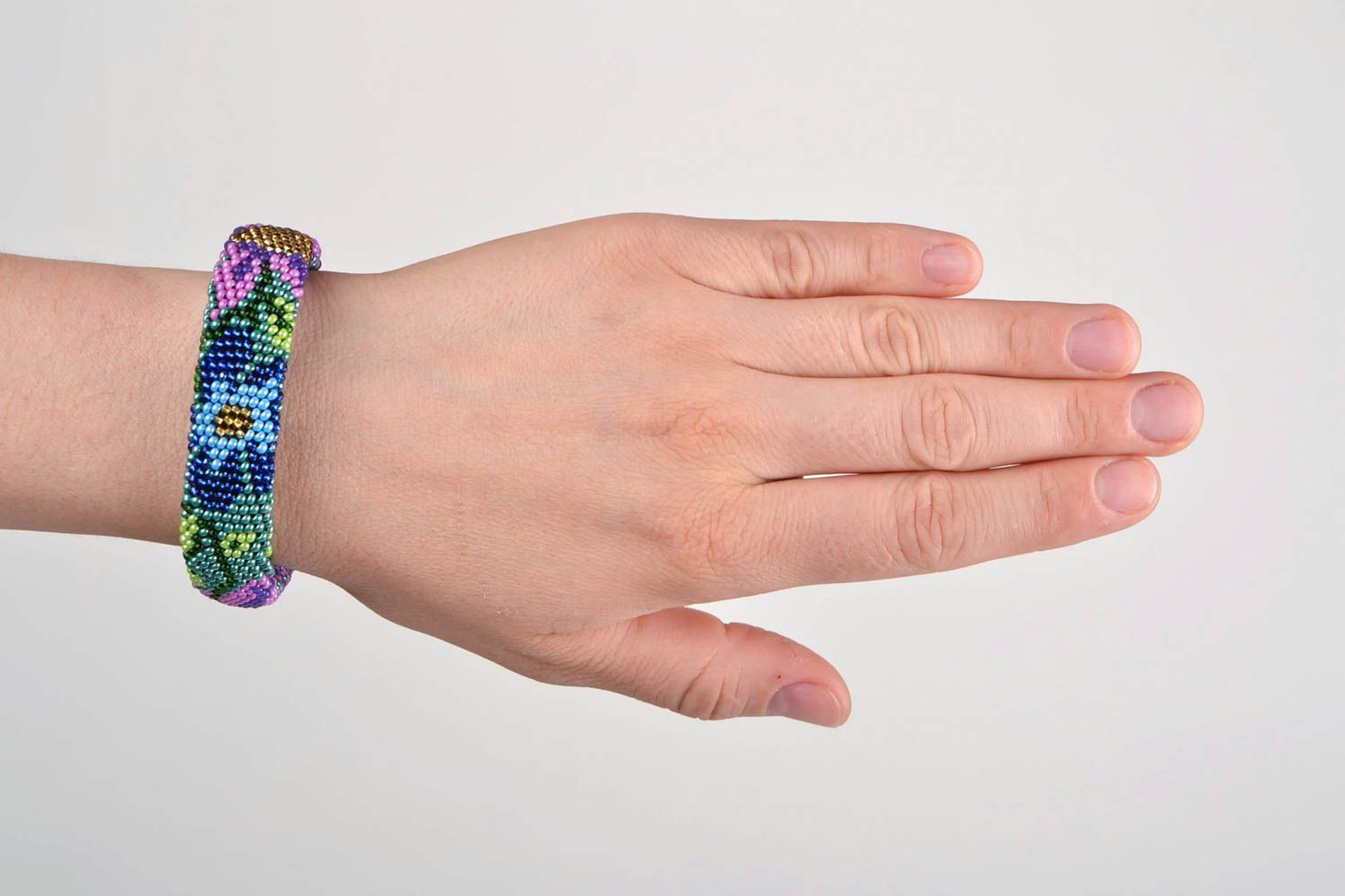 Bracciale tubolare fatto a mano braccialetto interessante vivace per donna foto 1