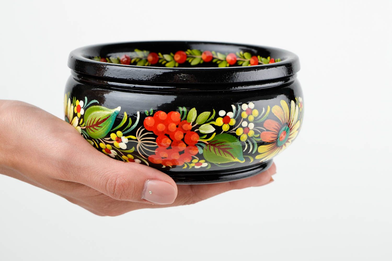 Handmade beautiful designer bowl stylish box for sweets wooden ethnic ware photo 2